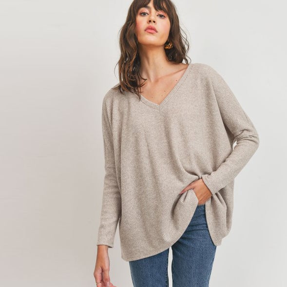 Classic V-Neck Sweater Top Image 1