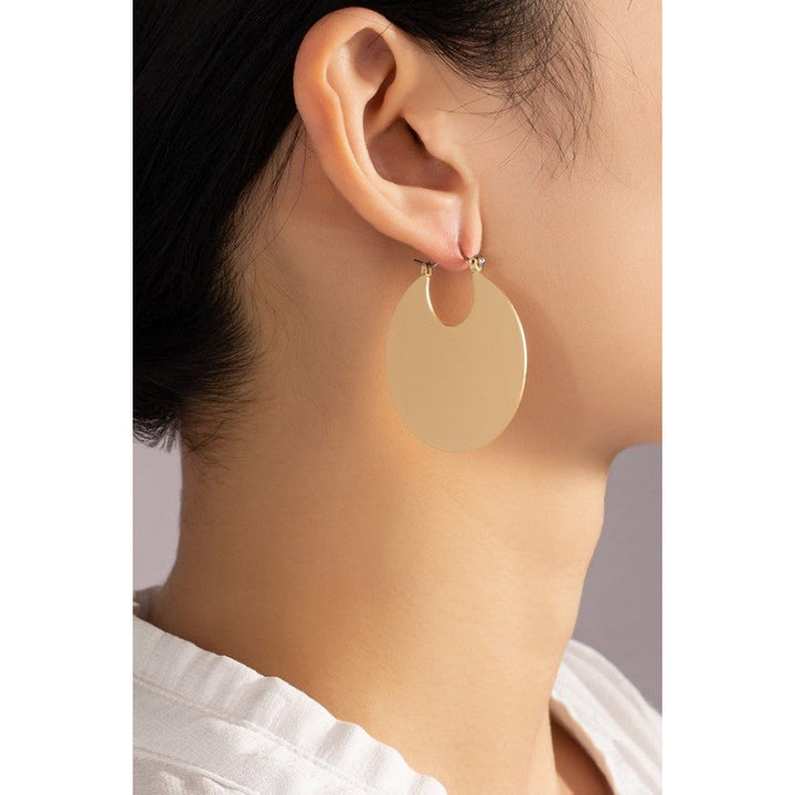 Clean metal disk earrings Image 2