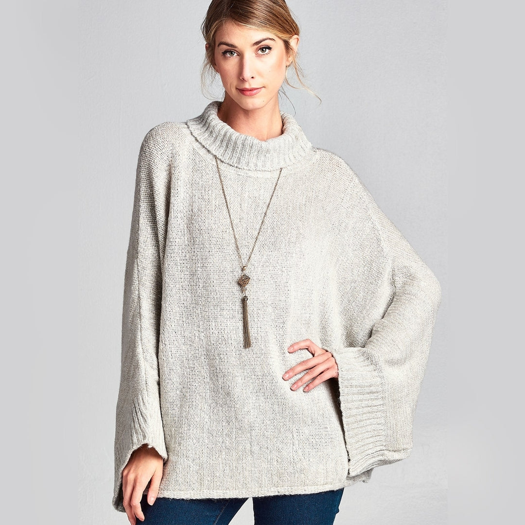 Cowl Neck Bell Sleeve Sweater Image 2