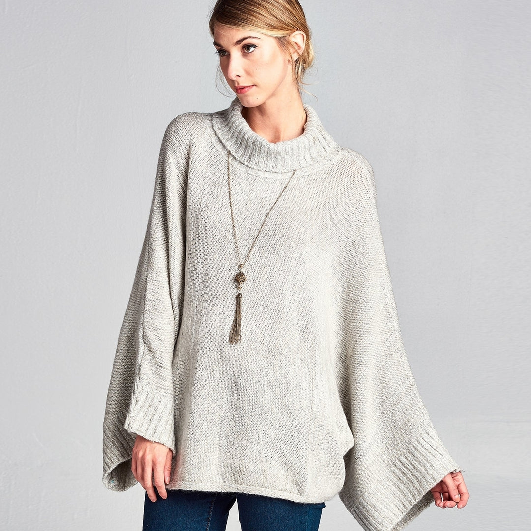 Cowl Neck Bell Sleeve Sweater Image 4