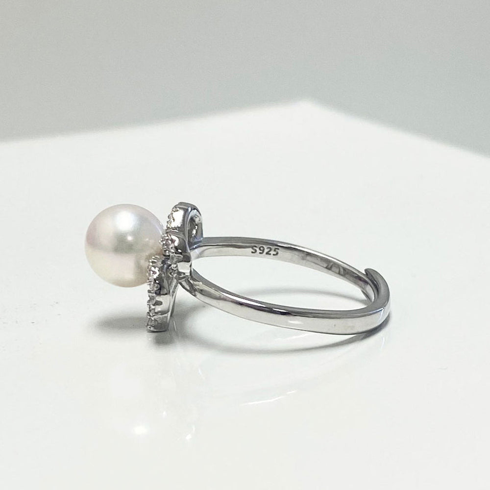 Aiden Akoya Pearl Bow Ring Image 2