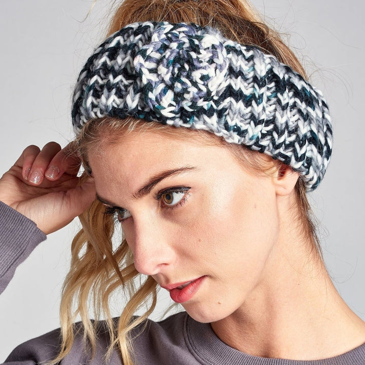 Crochet Knit Floral Headband Image 1