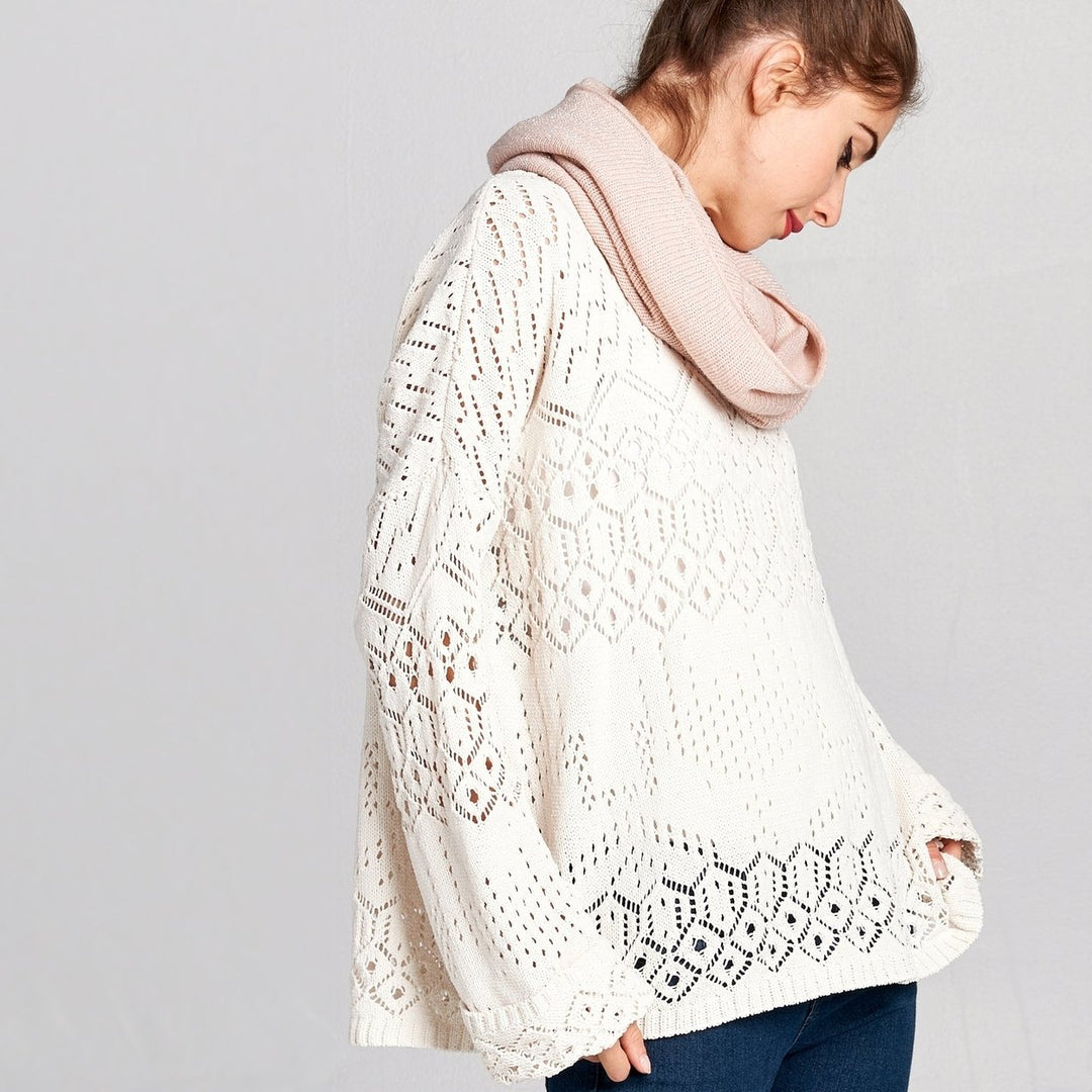 Crochet Knit Sweater Image 1