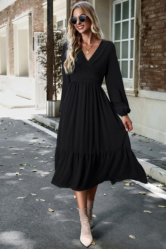 Crossed Front Ruffled Midi Dress Image 6