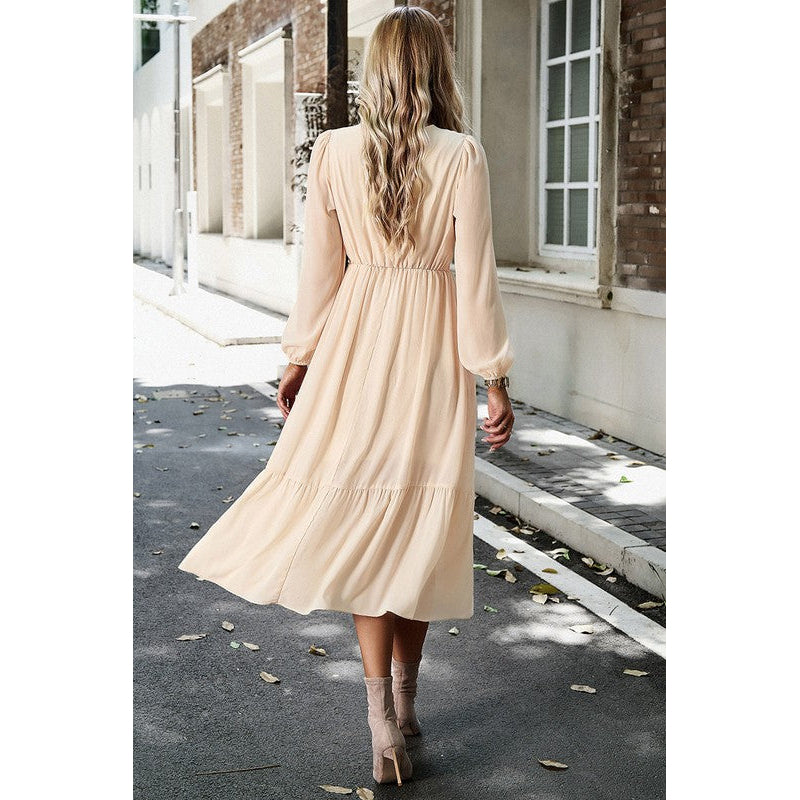 Crossed Front Ruffled Midi Dress Image 11