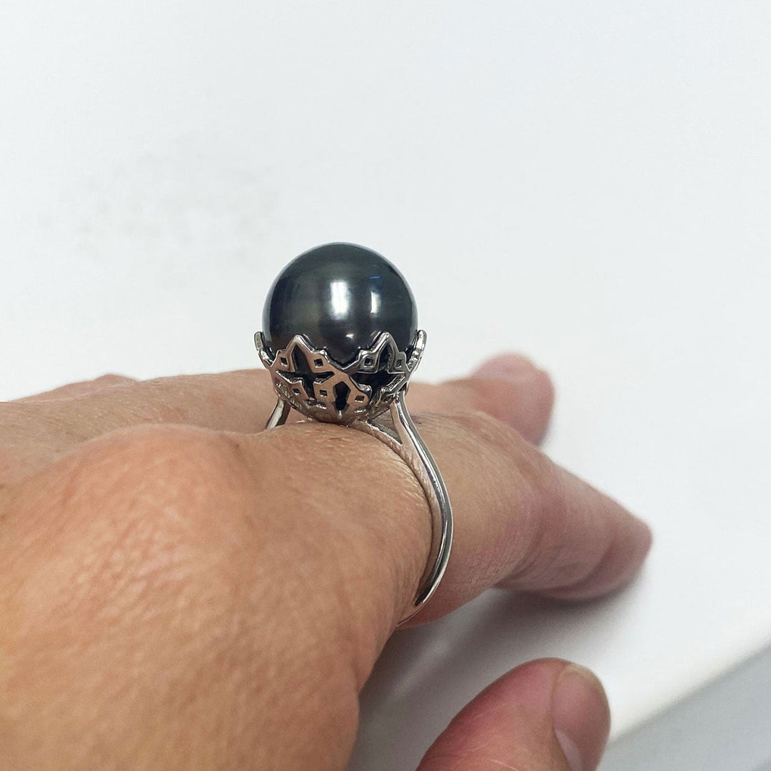 Ariana Tahitian Pearl Single Ring Image 6