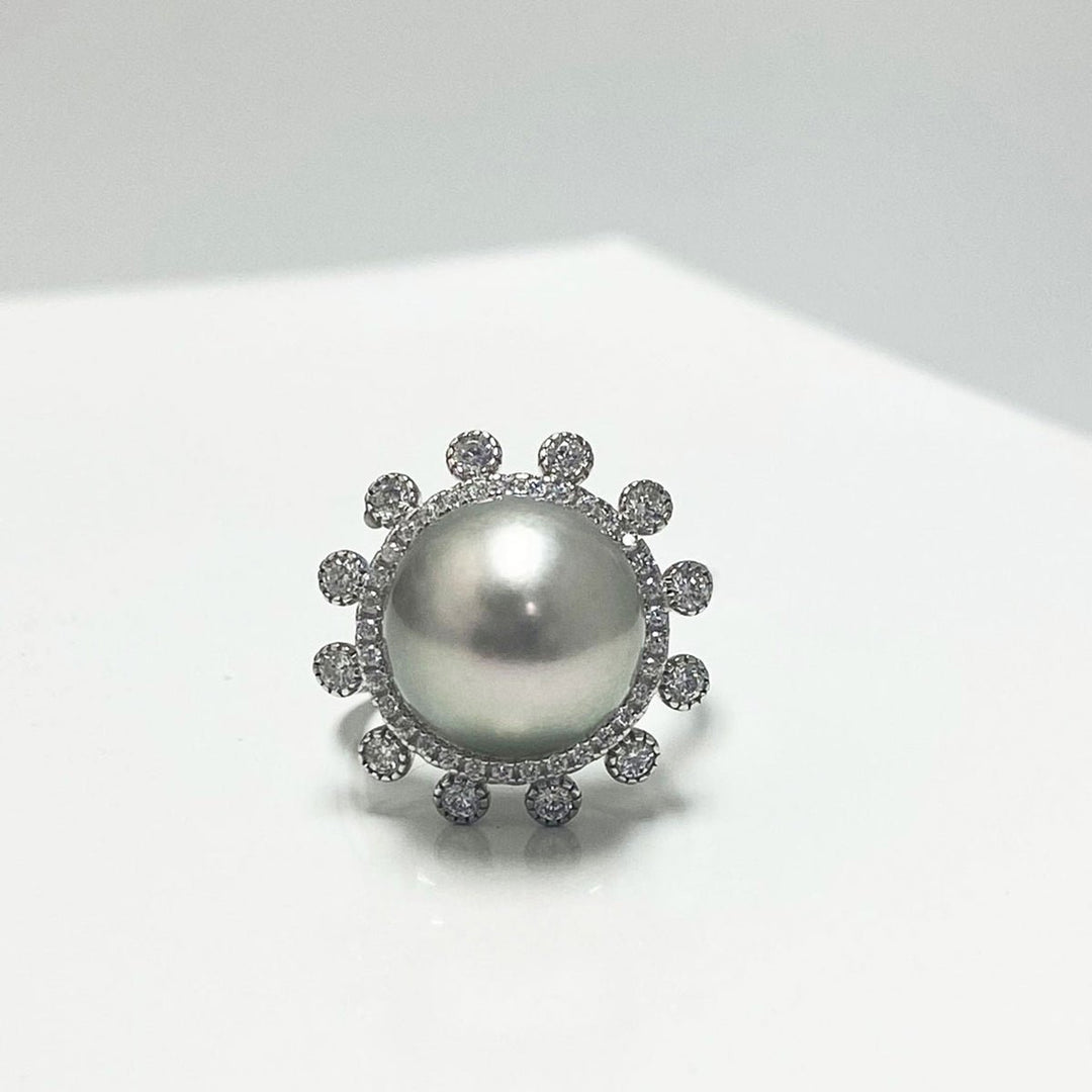 Aurelia Tahitian Pearl Sun Shaped Ring Image 2