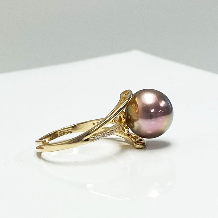 Aurora Fresh Water Globe Pearl Ring Image 1