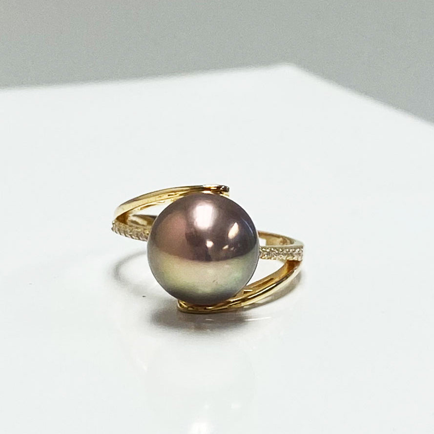 Aurora Fresh Water Globe Pearl Ring Image 2