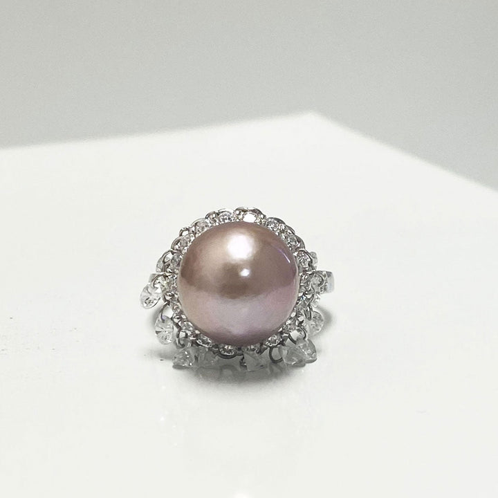 Avery Fresh Water Pearl Ring with Dancing Stones Image 2