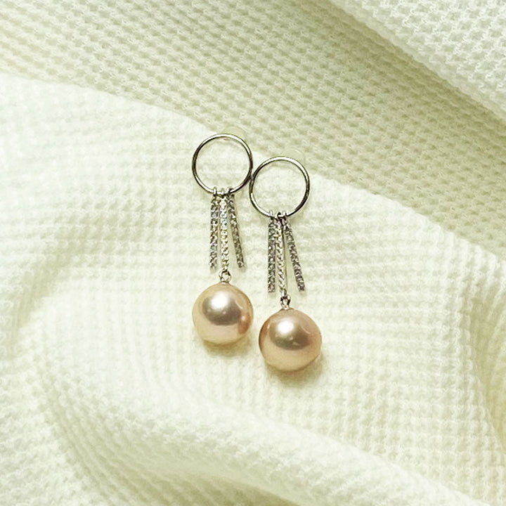 Candace Fresh Water Pearl Circle Drop Earrings Image 1