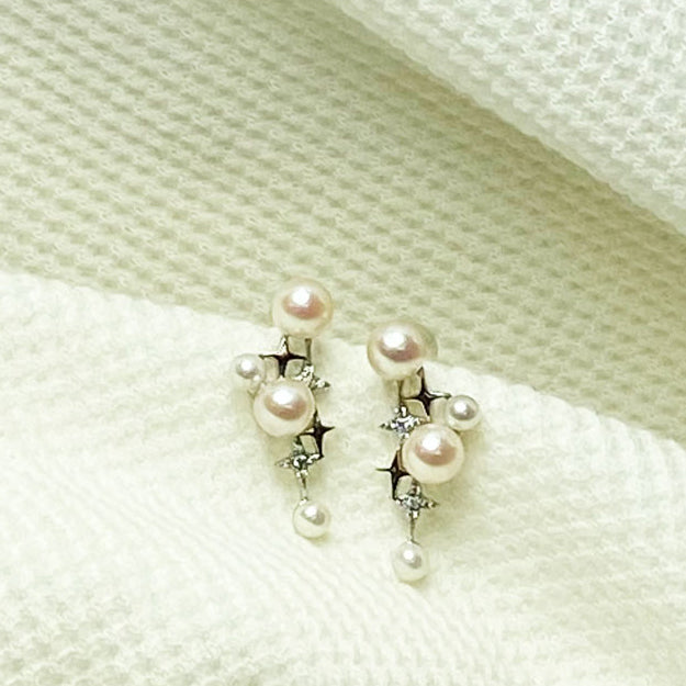 Celeste Fresh Water Pearl Star Earrings Image 1