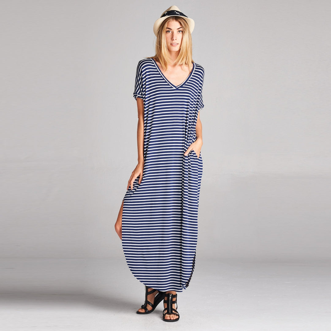 Assorted Striped Print Maxi Dress Image 7