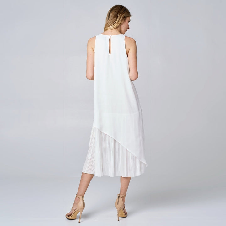 Asymmetrical Pleated Midi Dress Image 3