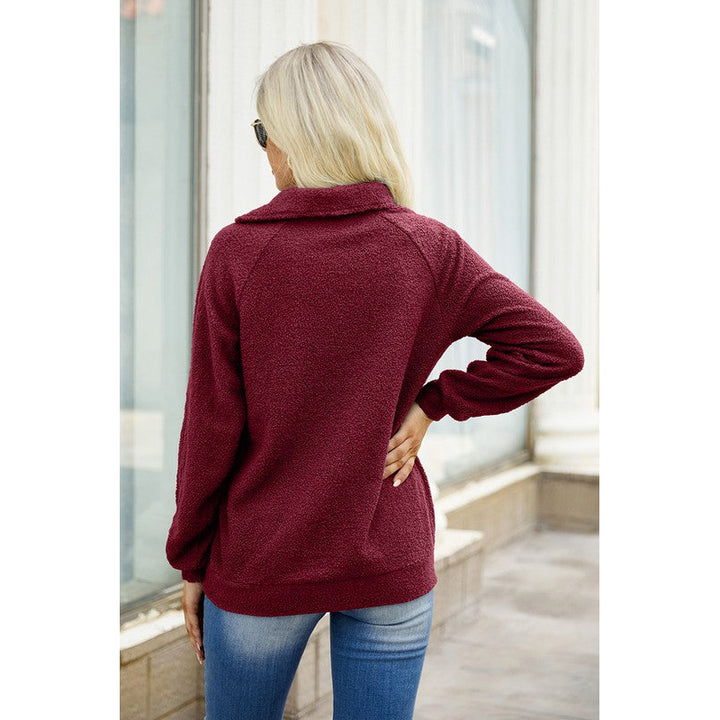 Asymmetrical Zipper Neck Sweater Image 3