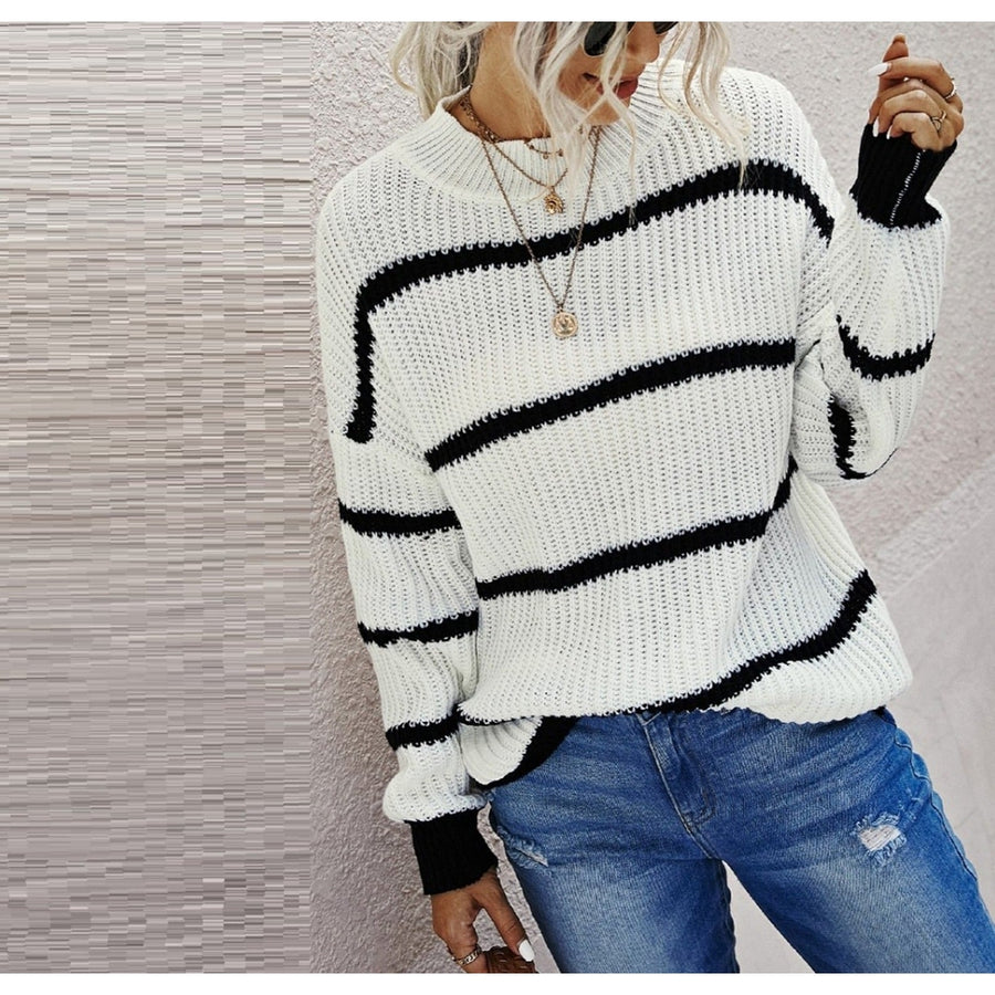 Black Stripes Cozy Sweater Image 1