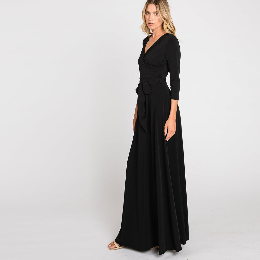 Black Venechia Wrap Dress Image 3