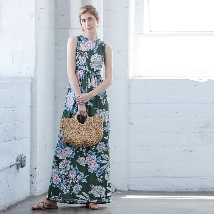 Botanical Retreat Sleeveless Maxi Dress Image 2