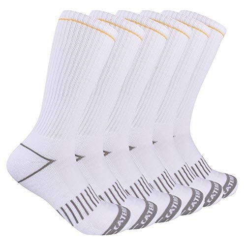 Caterpillar Mens Half Cushioned Crew Socks WHITE Image 1