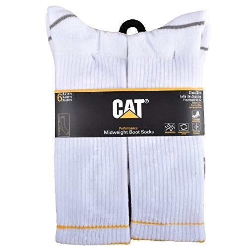 Caterpillar Mens Half Cushioned Crew Socks WHITE Image 2