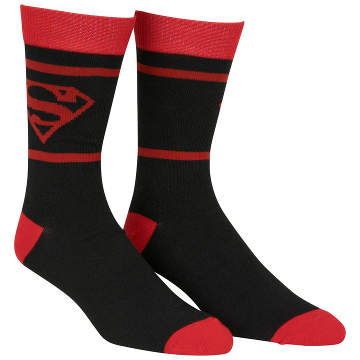 Superman Red and Black Logo Crew Socks Image 6