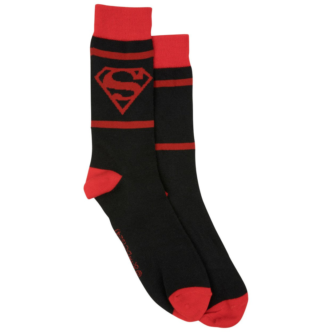 Superman Red and Black Logo Crew Socks Image 7