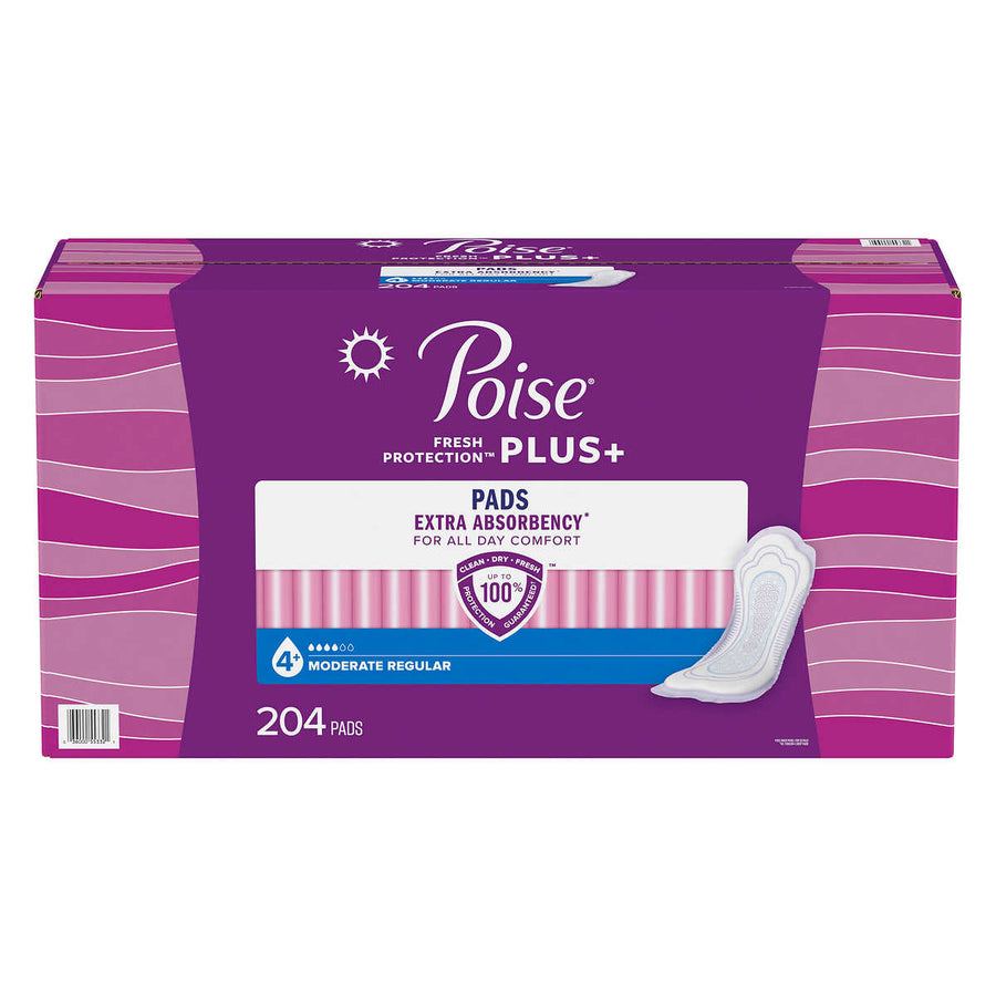 Poise Plus Moderate Absorbency Regular Pads204 Count Image 1