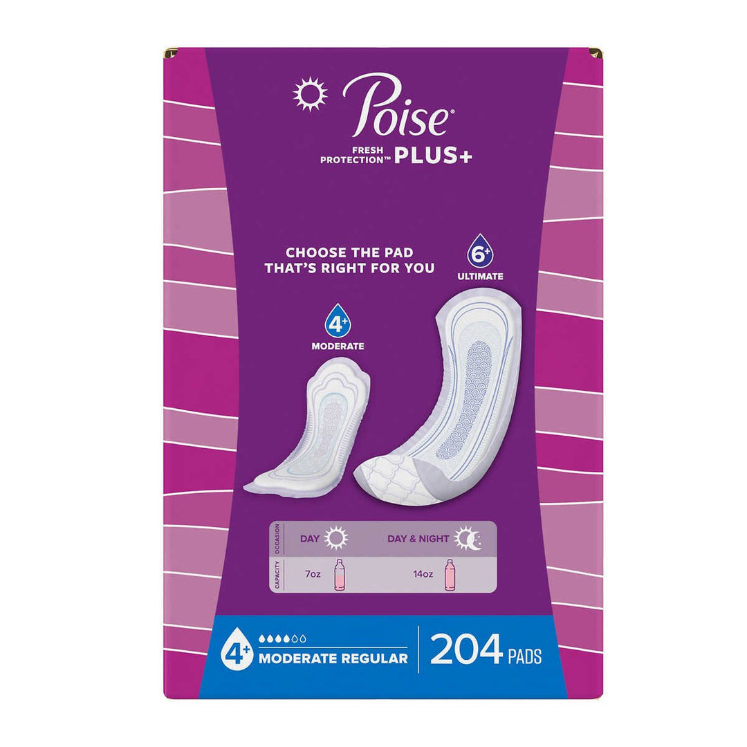 Poise Plus Moderate Absorbency Regular Pads204 Count Image 3