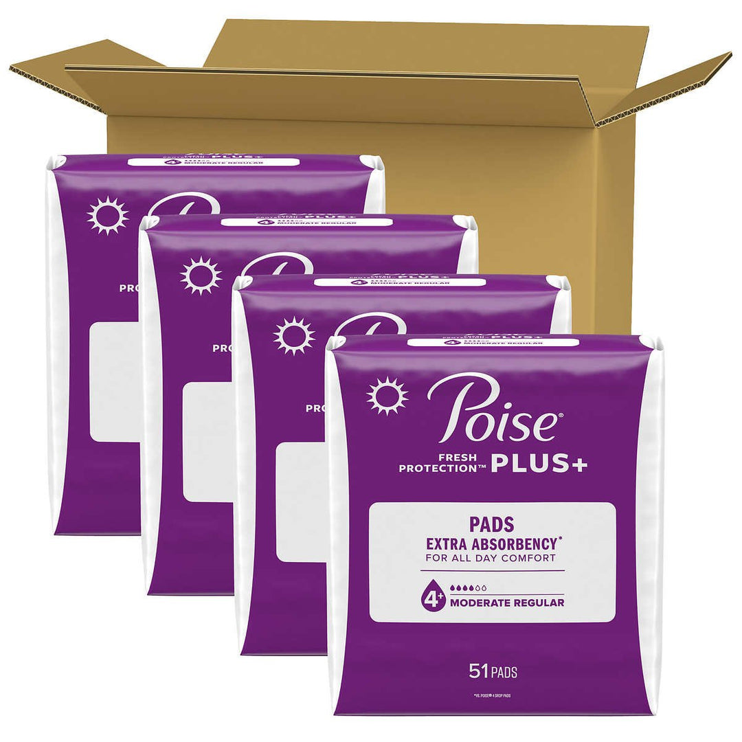 Poise Plus Moderate Absorbency Regular Pads204 Count Image 4