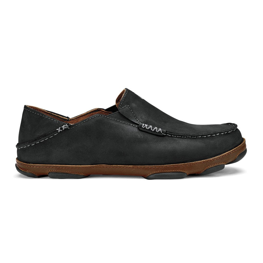 OluKai Men's Moloa Slip-On Black/Toffee - 10128-4033  Black/Toffee Image 1