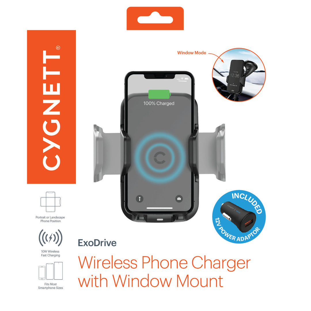 Cygnett ExoDrive Wireless Phone Charger Window Mount Black Grey CY3458WLCCH Image 8