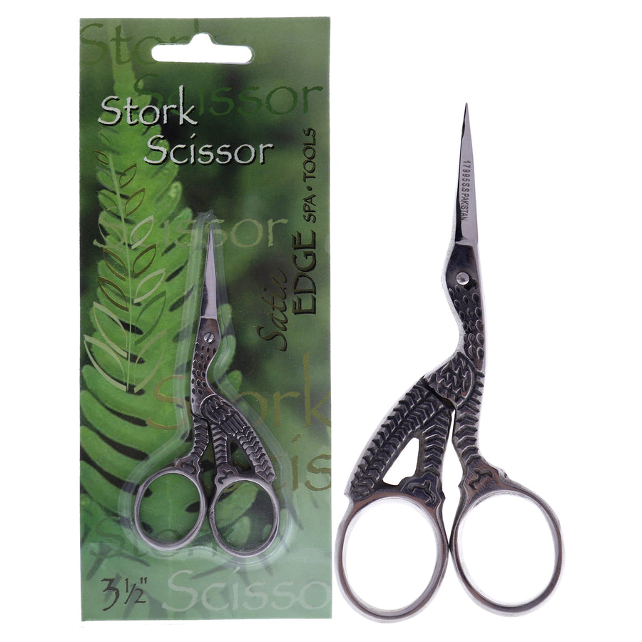 Satin Edge Stork Scissors - Silver 3.5 Inch Image 1