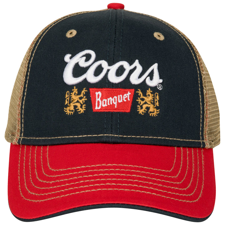 Coors Banquet Classic Logo Navy Colorway Mesh Snapback Hat Image 2