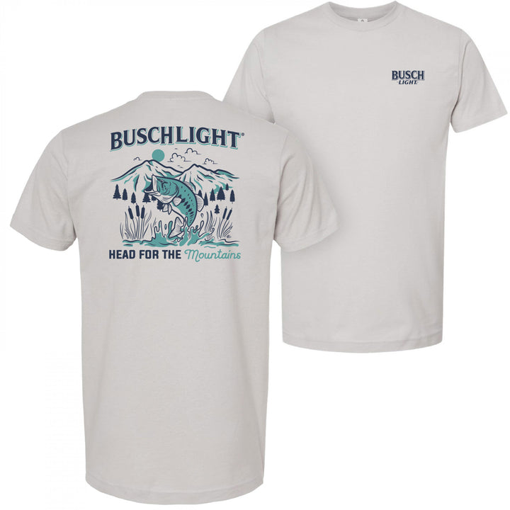 Busch Light Head for The Mountains Fishing Front/Back Print T-Shirt Image 1