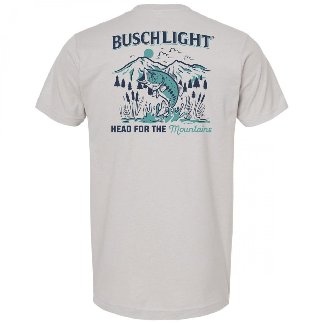 Busch Light Head for The Mountains Fishing Front/Back Print T-Shirt Image 3