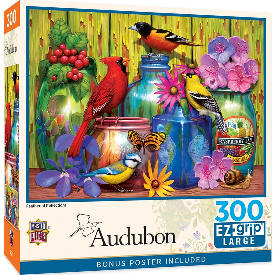 Audubon - Feathered Reflections 300 Piece EZ Grip Jigsaw Puzzle Image 1