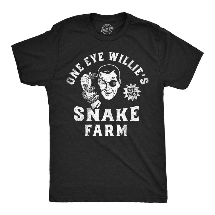 Mens Funny T Shirts One Eye Willies Snake Farm Adult Novelty Tee For Men Image 1