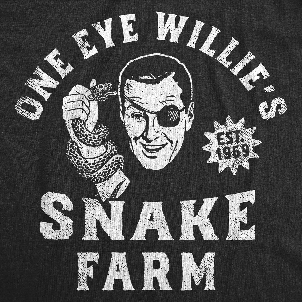 Mens Funny T Shirts One Eye Willies Snake Farm Adult Novelty Tee For Men Image 2