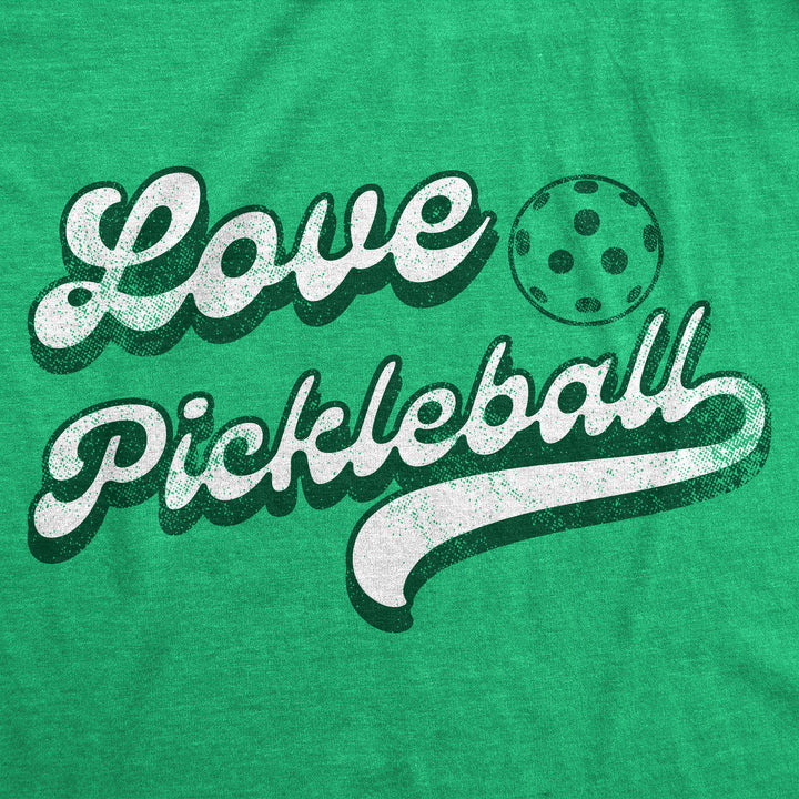 Womens Love Pickleball Funny T Shirt Pickle Ball Retro Graphic Tee For Ladies Image 2