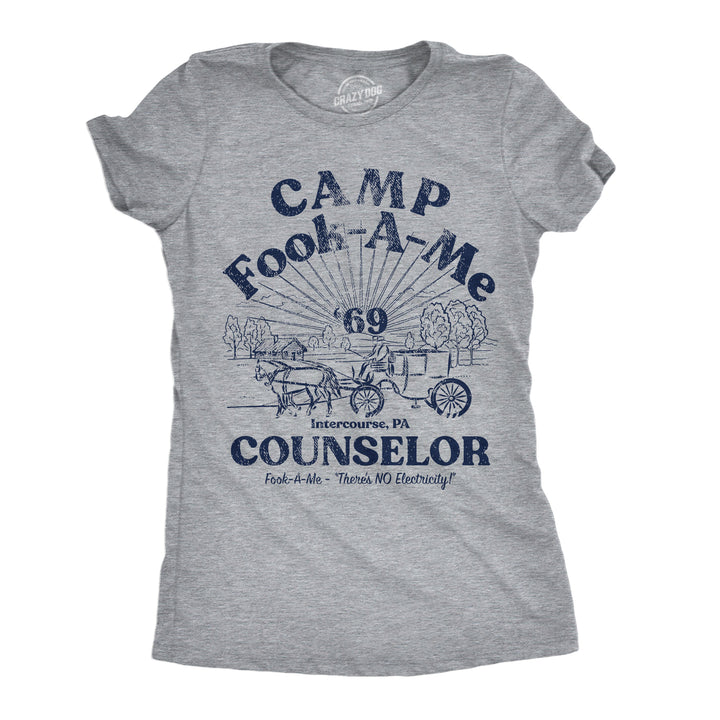 Womens Funny T Shirts Camp Fook A Me Sarcastic Adult Tee For Ladies Image 1