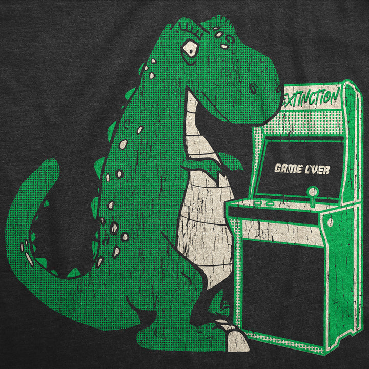 Mens Game Over T Rex Funny T Shirt Retro Video Game Tee For Men Image 2