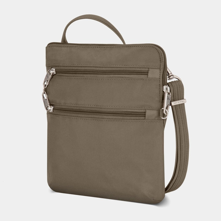 Travelon Anti-Theft Classic Slim Double Zip Crossbody Nutmeg - 43116-761 ONE SIZE NUTMEG Image 3