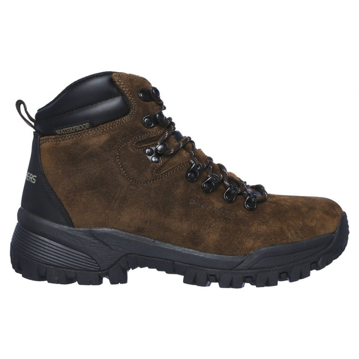 SKECHERS WORK Mens Vostok - Loughor Soft Toe Waterproof Work Boot Brown - 77185-BRN BLACK Image 1