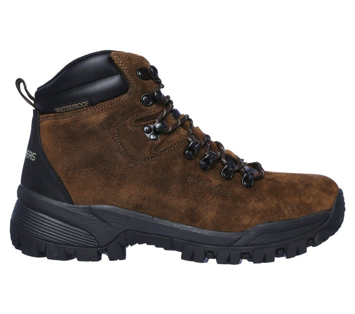 SKECHERS WORK Mens Vostok - Loughor Soft Toe Waterproof Work Boot Brown - 77185-BRN BLACK Image 2