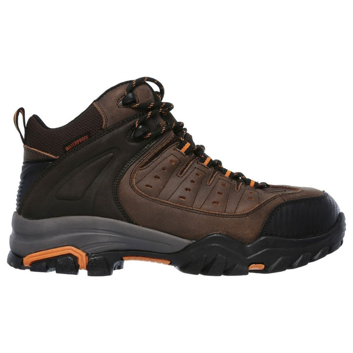 SKECHERS WORK Mens Delleker - Lakehead Steel Toe Work Boot Brown/Orange - 77126-BROR BROWN/ORANGE Image 2