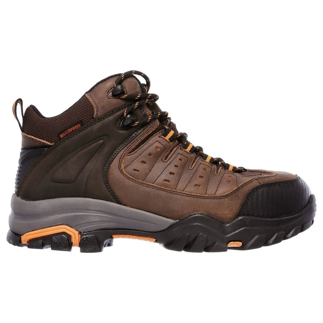 SKECHERS WORK Mens Delleker - Lakehead Steel Toe Work Boot Brown/Orange - 77126-BROR BROWN/ORANGE Image 3