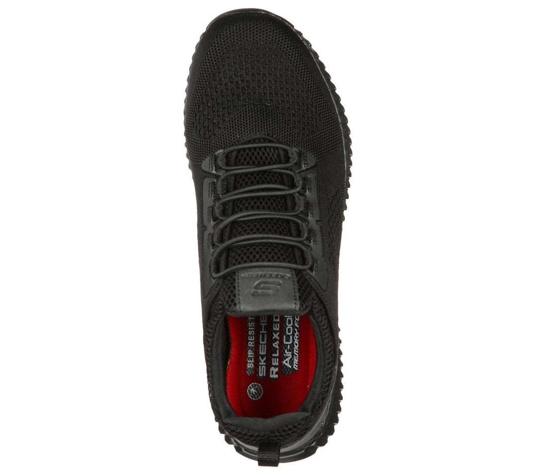 SKECHERS WORK Mens Relaxed Fit: Cessnock SR Soft Toe Slip Resistant Work Shoe Black - 77188-BLK  BLACK Image 3