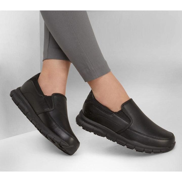 SKECHERS WORK Womens Relaxed Fit: Nampa - Annod SR Soft Toe Slip Restistant Work Shoe Black - 77236/BLK  BLACK Image 4