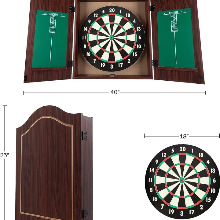 Dartboard Cabinet Set Professional Dart Board Bar Home Game With Wood Scoreboard Image 7