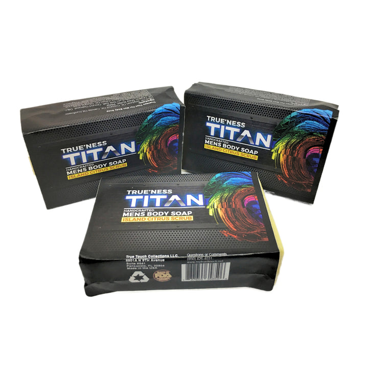 Trueness Titan Mens Island Citrus Bar Scrub {3) Multi-pack Image 4